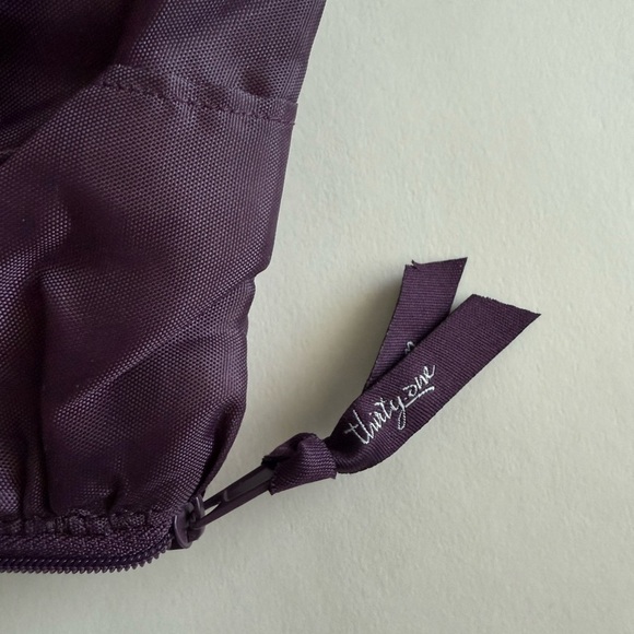 Thirty-one ruffled mini zipper pouch in dark plum - Picture 5 of 6